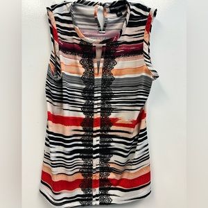 Karl Lagerfeld Sleeveless top - lace, keyhole opening, S